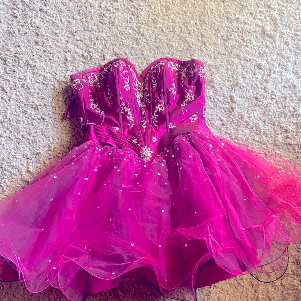 Jovani Short Pink Prom Quince Dress Prevue